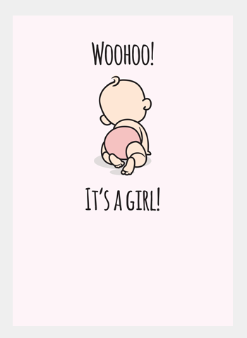 MM208 - Woohoo! It's a girl! (pack of 6)