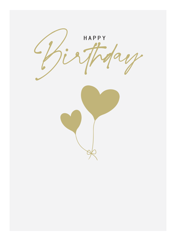 MM211 - Happy Birthday, gold balloons