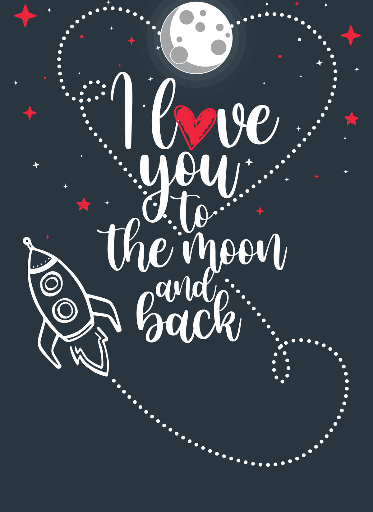 PR003 Love you to the moon (Pack of 6)